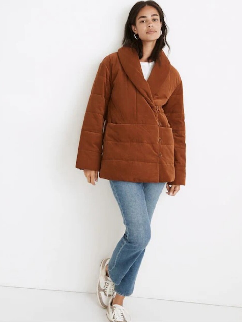 Madewell NWOT Ensley Quilted Corduroy Jacket in Warm Coffee Size Small